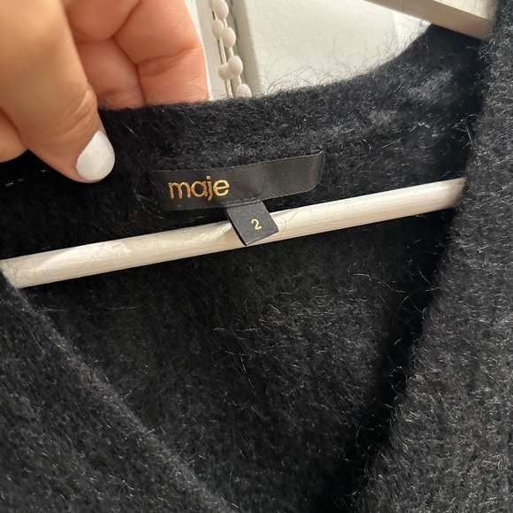 Maje | Embellished Black Cardigan Size 2‎ - Picture 10 of 15